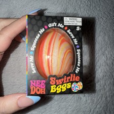NEW NeeDoh Swirlie Egg Squishy Orange Egg Nee Doh Swirly Squishy Toy RARE