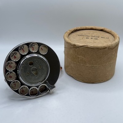 Vintage GPO Telefon Dreh Wählscheibe Nr. 12 mit Original ''Sonderpackung Nr.12'' G.P.