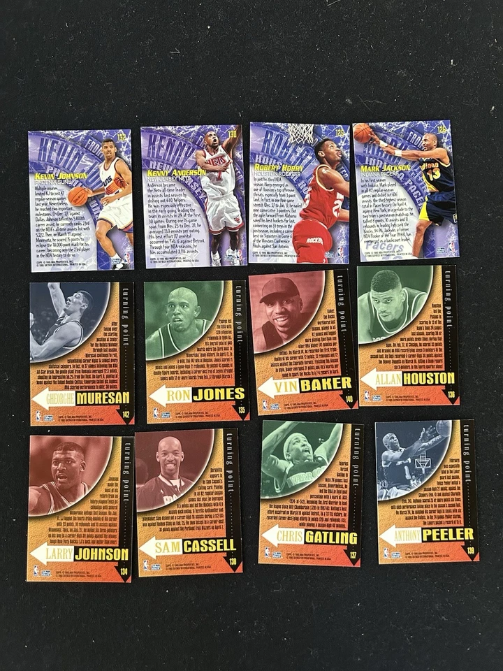 1995-96 Skybox Premium ¡Lote de 12 tarjetas insertadas Larry Johnson Cassell Baker Houston! Foto 2 de 2