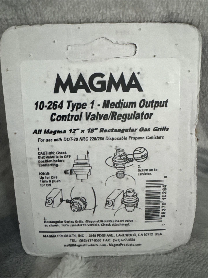 Válvula/regulador de control de magma - tipo 1 - salida media para parrillas de gas - 10-264 nuevo Foto 4 de 4