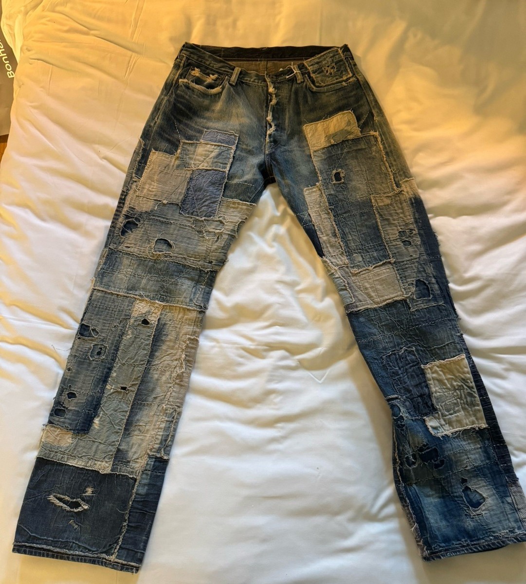 Rarest Kapital Kountry Boro Rags Patchwork Denim Early Pants Mens