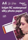 Highest Quality 260gsm A4 Silk Photo Paper Inkjet Semi Gloss Resin - 25 Sheets