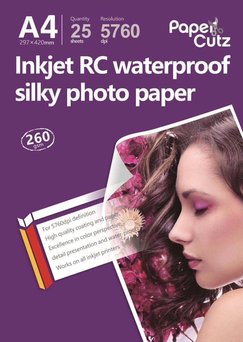 Highest Quality 260gsm A4 Silk Photo Paper Inkjet Semi Gloss Resin - 25 Sheets
