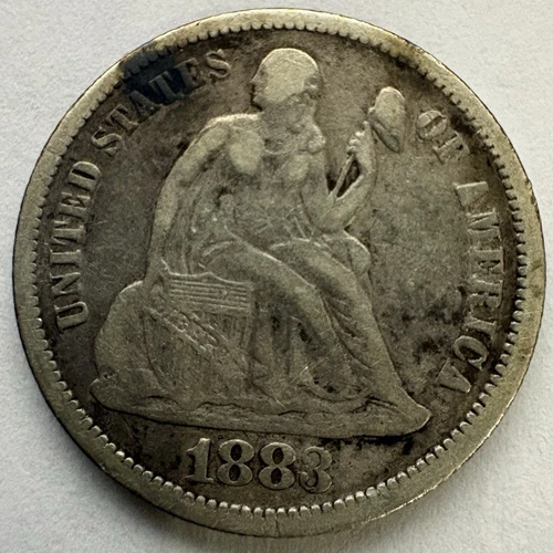 1883-P Seated Liberty Dime — photo from the most recent tracked eBay sale