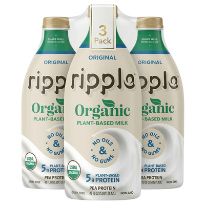Ripple Organic Plant-Based Original Milk 48 fl oz - 3 Bottle Value Pack