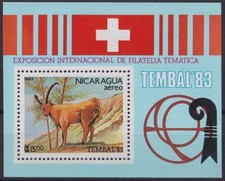 F-EX61786 NICARAGUA 1983 MNH SHEET TEMBAL 83 ANTELOPE.