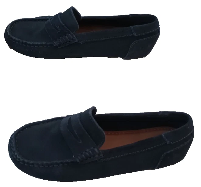 Zara Navy Blue Suede Slip On Loafer Kids Shoes Size 1-2 European 33 - Image 3 of 4