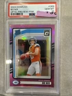 2024 Donruss - Rated Rookie Bo Nix #369 Optic Preview Pink Prizm (RC) PSA 10