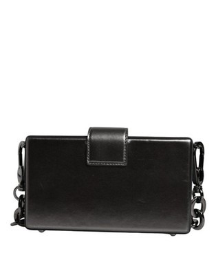 Dolce & Gabbana Metallic Gray DG BOX Leather Shoulder Chain