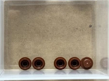 LEGO Parts - Reddish Brown Plate, Round 1 x 1 - No 4073 - QTY 5