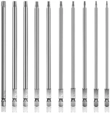 Rocaris 10Pcs 6 in T6 - T40 Security Torx Bit Set - Torx Star Drive Security Scr
