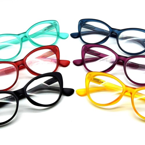 Occhiali da Vista da Lettura Occhio di Gatto Grandi Colorati Retro Cat Eye  | eBay