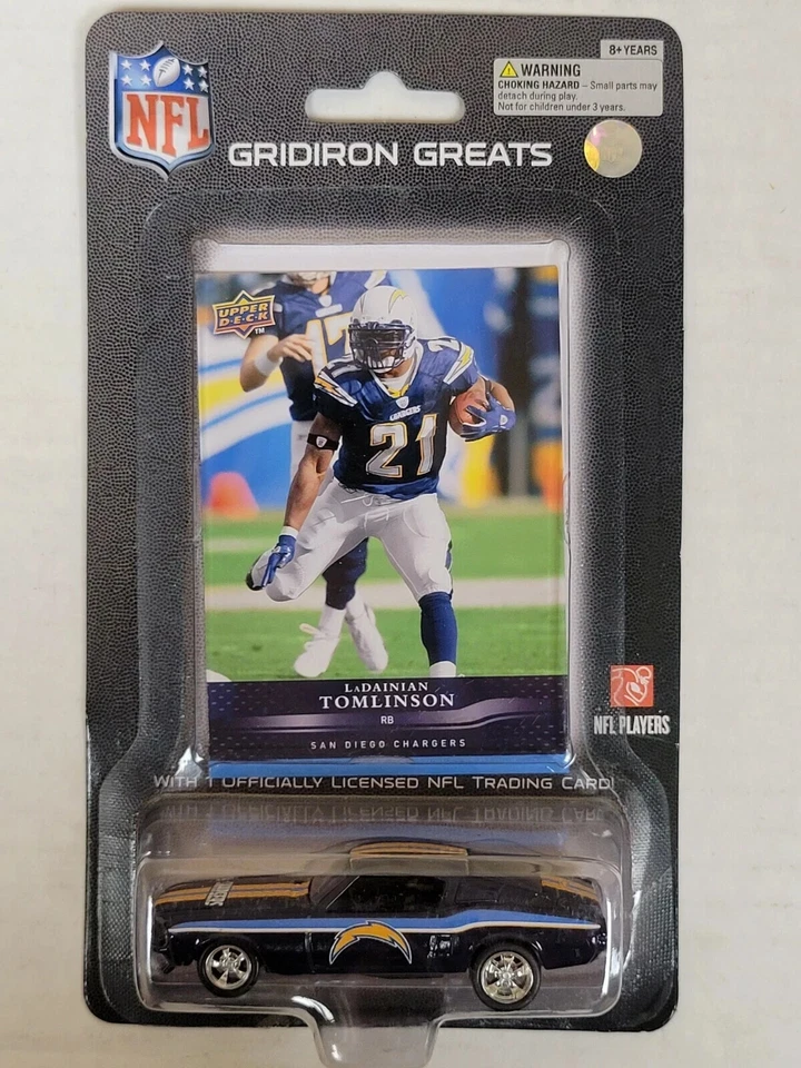 San Diego Chargers Diecast 1967 Mustang Fastback con tarjeta LaDainian Tomlinson NFL Foto 4 de 4