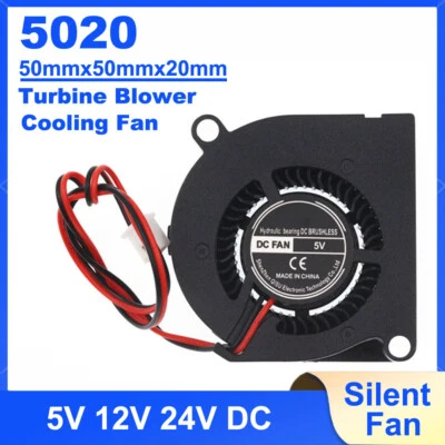 5020 - 50mm Turbine Blower Cooling Fan Silent Fan - 5V 12V 24V DC - 3D Printer