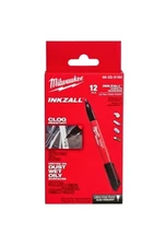 Milwaukee 48-22-3150 INKZALL Black Ultra Fine Point Jobsite Markers 12pk