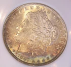 1887 Morgan Silver Dollar - BU, Colorful toning Obv, peripheral tone rev 4953