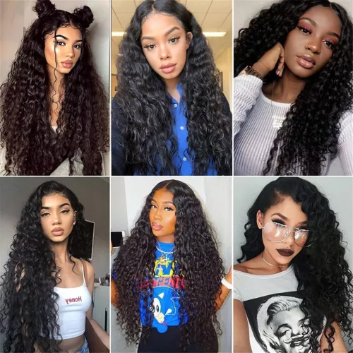 Parrucca AA capelli anteriori donna brasiliana umana lunga pizzo ricci parrucche capelli ondulati US 2024 - Foto 4 di 15
