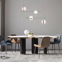 Led Decken Pendel Leuchte Wohn Ess Zimmer Beleuchtung Kugel HäNge Lampe Chrom
