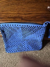 Makeup Bag for Women Girls Cute Punched Hole Makeup Bag. 10x9 1/2 Blue. See Pics