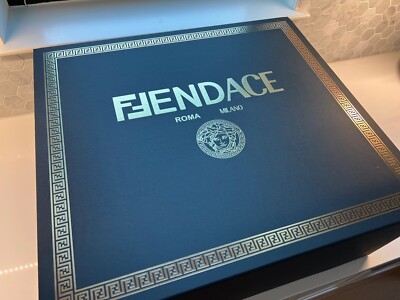 FENDACE FENDI x Versace 24 x22 x10  HUGE XL Empty Black GIFT BOX Logo Coat/Bag