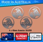 <!--F#f_0-->Holden LION Style Decals silver - circle logo set of 4 - 40mm wide<!--F/-->