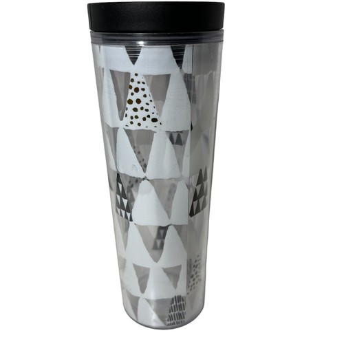 Taza de viaje Starbucks Navidad Navidad Oro Blanco Plata Árboles 16 oz - Imagen 3 de 9