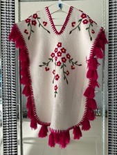 Beautiful White/pink Shawl/Cloak made of Wool, 2 layers