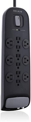 NEW Belkin 12-outlet Surge Protector 8ft Power Cord Cable/Satellite 4,000 Joules