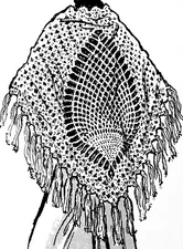7294 Vintage GIANT PINEAPPLE SHAWL Pattern to Crochet (Reproduction)