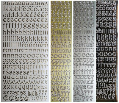 SCRIPT LETTERS - LOWERCASE Peel Off Stickers 10mm Alphabet Card Making ...
