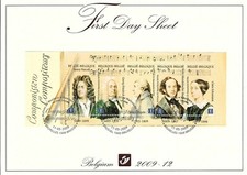 [FDS287] Belgium FDS 2009-12 Music First Day Sheet SUPERB