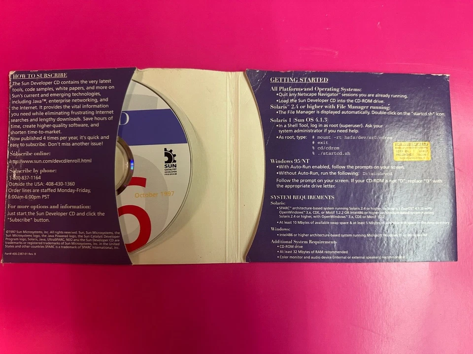 Sun Developer Software issue 6 CD Rom -  Sun Microsystems 1997 - Image 3 of 4