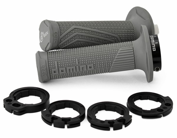 Paar Handgriffe Domino D-Lock Grau Verschluss On Suzuki Rmz 250/450F 4T-image
