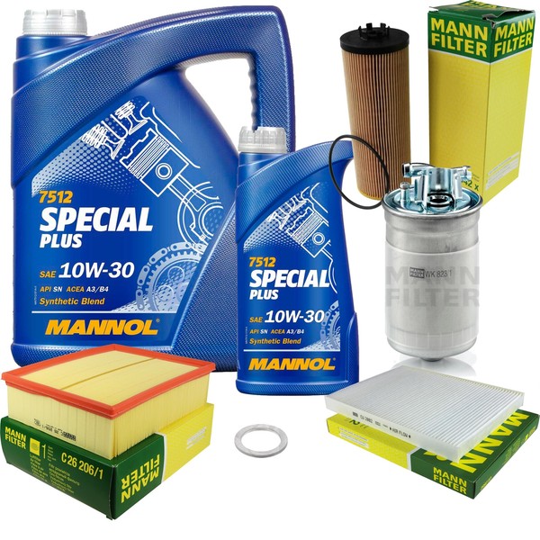 MANN-FILTER Inspektionspaket Mannol 6L Special Plus 10W-30 FüR VW Passat-image
