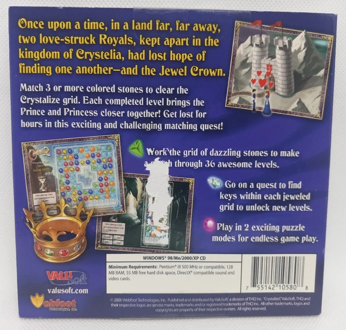 Crystallize 2 PC Puzzle Game * Windows 98/ME/2000/XP * Brand New