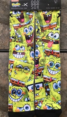 ODD SOX Spongebob Squarepants Crew Socks New