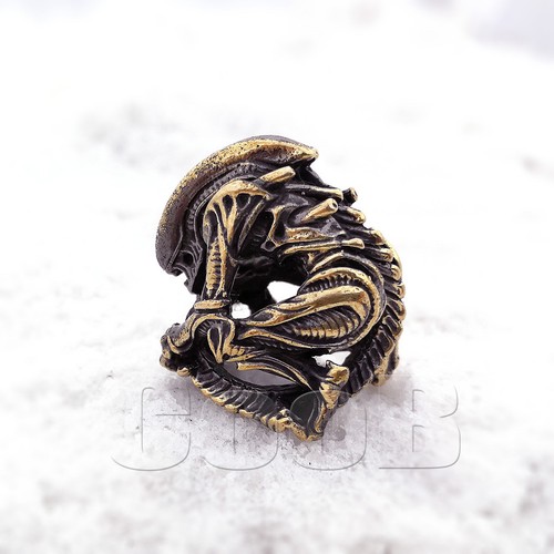 UNIQUE Bronze Bead Beads Charm Pendant ALIEN for Knife Lanyard Paracord Bracelet - Picture 5 of 11