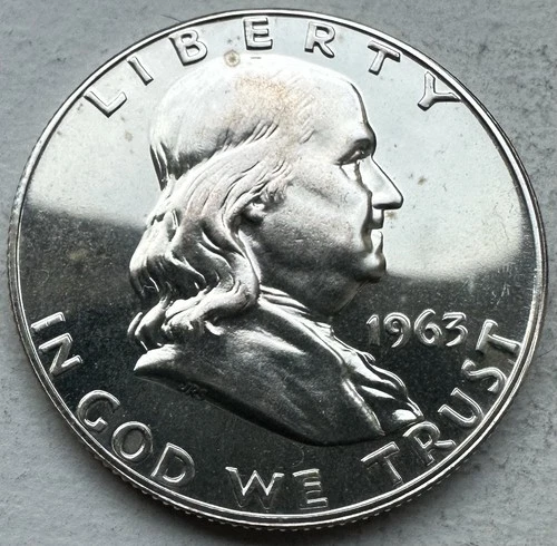 1963 Proof Franklin Half Dollar 90% Silver-INV#8433