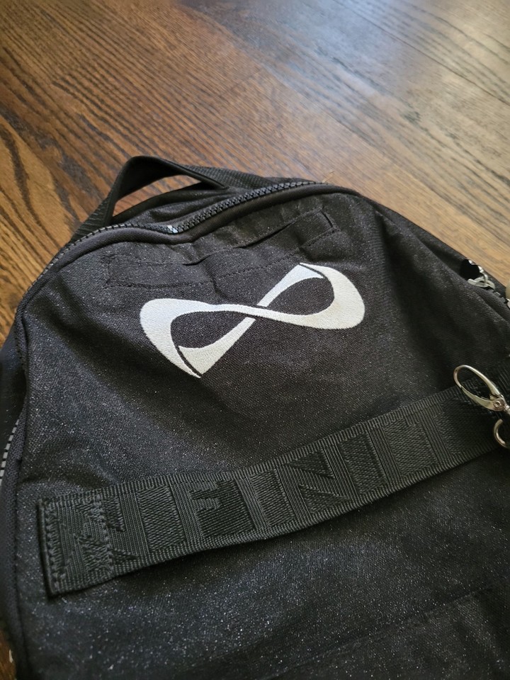 Nfinity Cheerleading Cheer Black Sparkle Glitter Weekender Backpack