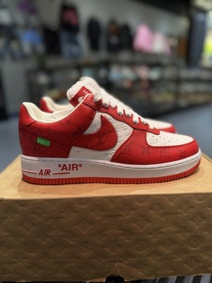 Louis Vuitton Air Force 1 Red Low Top Sneakers Authentic Brand New 8.5