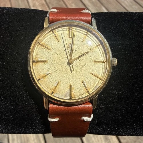 Omega Cal 601 Automatic Watch 131.040 Vintage Mens Yellow Dial Wind-Up
