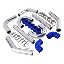 Aluminum 2.5 18 Turbo Intercooler Pipe Tube Duct Kit W Silicone Hose Clamps
