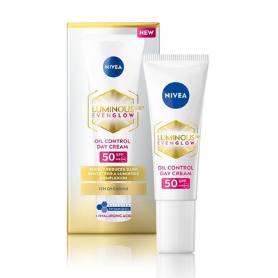 NIVEA Luminous Even Glow SPF 50 Day Cream | Thiamidol | Oil Control & Dark Spot 