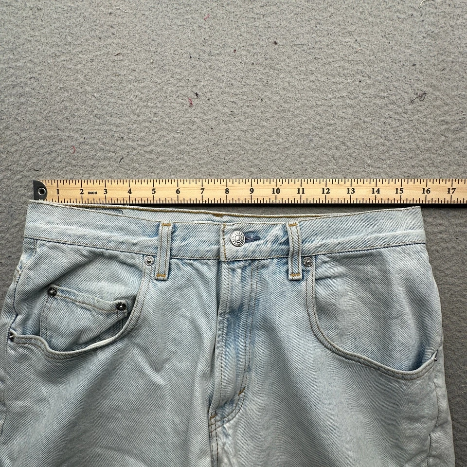 复古 GAP 牛仔最佳基础宽松版型美国制造浅洗短裤男式 32  — 第 4/4 张图片