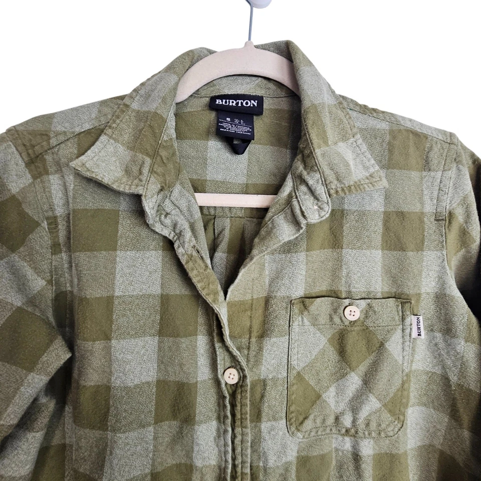 Camisa de franela Burton para mujer algodón orgánico a cuadros talla S Gorpcore exterior Foto 2 de 4