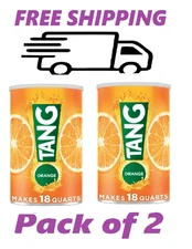 (2 PACK) Tang Jumbo Orange Drink Mix with Vitamin C, 58.9 oz Canister.