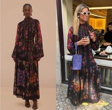 Farm Rio Floral Black Maxi Dress