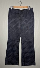 F/W 2002 Gucci by Tom Ford Black Kimono Print Silk Flare Jacquard Pants Sz 44