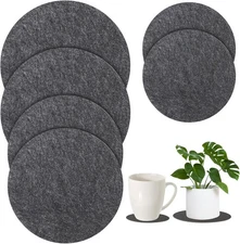 Plant Coasters, 6 PCS 3 Sizes Round Saucers Felt Mat Gray 