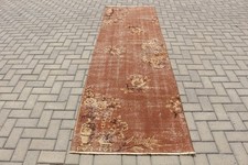 3x9,6 ft Turkish Runner Rug, Vintage Brown Or...